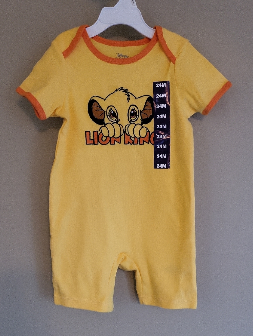 NWT Disney yellow Lion King Simba short romper